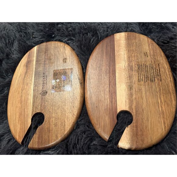 New Toscana Wood Appetizer Wine Charcuterie Plates - Picture 3 of 3